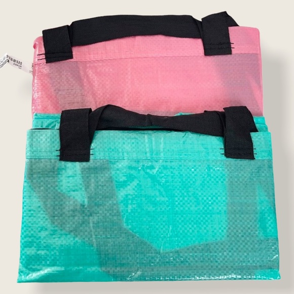 IKEA Bags Two Ikea Slukis Frakta Large Tote Bags Pink And Teal